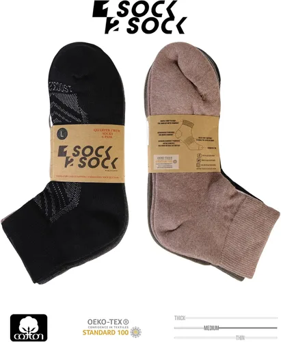 Miniatura 2 de 1SOCK2SOCK Paquete de 6 calcetines deportivos de algodón para hombres y mujeres, de algodón, corte bajo, calcetines para correr