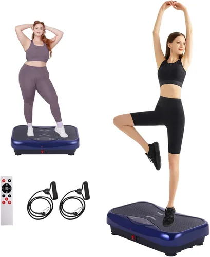 Miniatura 11 de Whole Body Vibration Plate Exercise Machine – Power Vibrating Plate for Lymphatic Drainage Weight Loss, Shake Plate Exercise Platform with Touch Rosa
