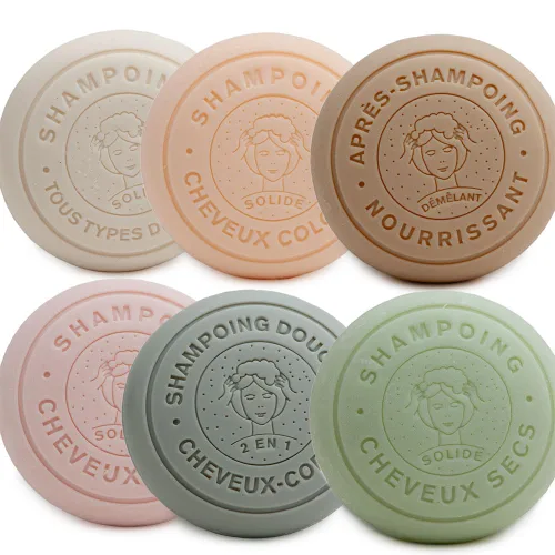 Miniatura 3 de Label Provence - Barra de champú francés hecha con leche de burro orgánica, para cabello graso, 3.88 oz, rosa