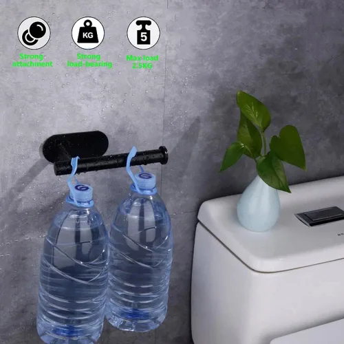 Miniatura 8 de WYSE Soporte de papel higiénico negro autoadhesivo, soporte para papel higiénico para baño, portarrollos de papel higiénico, acero inoxidable SUS304