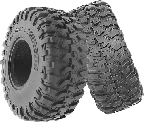 Miniatura 4 de Paquete de 4 neumáticos de goma Vgoohobby de 2.2 pulgadas, neumáticos RC de 2.2 pulgadas de diámetro exterior con espuma compatibles con Axial SCX10