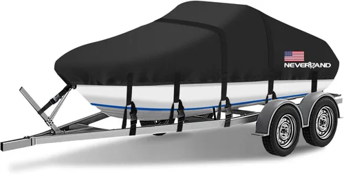 Miniatura 15 de NEVERLAND Funda para Barco Remolcable Impermeable de Servicio Pesado Lona de Poliéster de Grado Marino se Adapta a Forma de V/Casco en V y Tri-Casco