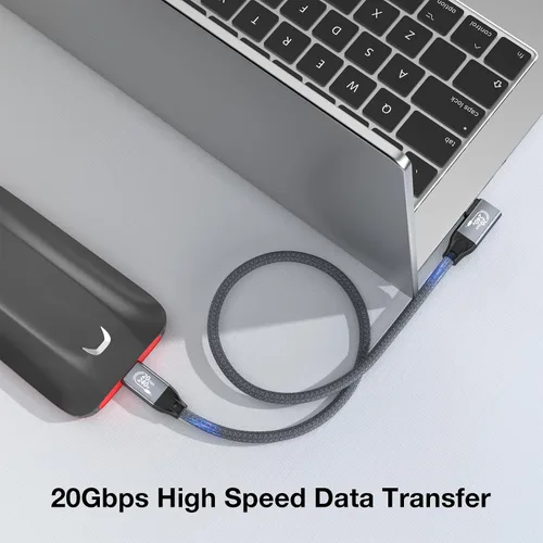 Miniatura 2 de QCEs Cable de monitor USB C en ángulo recto de 3.3 pies con salida de video a monitor portátil 8K USB C 3.2 Gen 2x2 Cable de video de 20 Gbps
