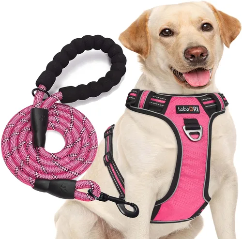 Miniatura 3 de TobeDRI - Arnés antitirones para perro, ajustable, reflectante, tela Oxford fácil de controlar, para perros medianos y grandes con una correa de 5