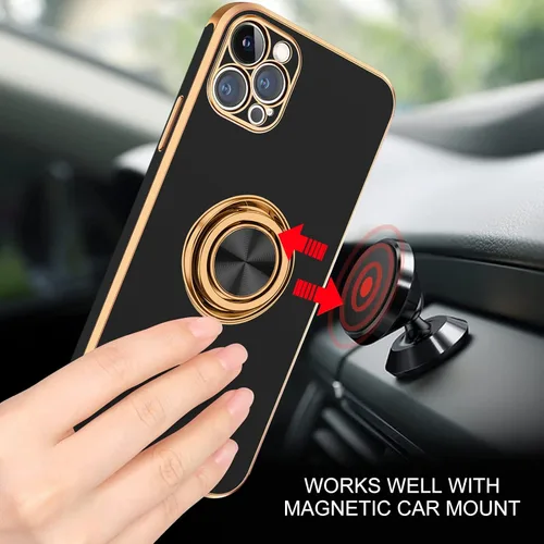 Miniatura 6 de BENTOBEN Funda para iPhone 12 Pro Max, iPhone 12 Pro Max con soporte de anillo de rotación atril flexible de TPU a prueba de golpes, protección