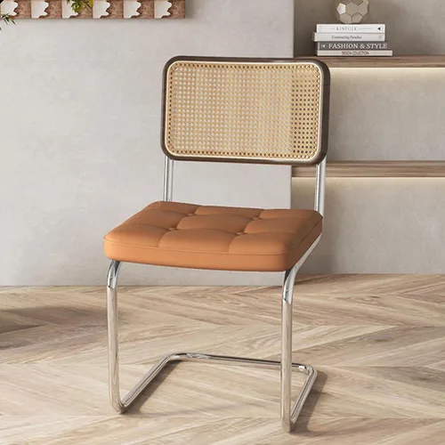 Miniatura 21 de Sillas de comedor de ratán, sillas de cocina, sillas de comedor modernas con madera maciza para cocina, sala de estar, silla de mediados de siglo