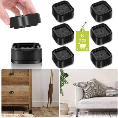 Miniatura 13 de Paquete de 12 elevadores de muebles de 1, 2 o 3 pulgadas, elevadores de cama ajustables resistentes para mesa, escritorio, sofá, silla, gabinete