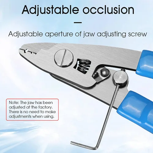 Miniatura 5 de 1 pelacables de fibra óptica de acero inoxidable CFS-3 de 3 orificios de fibra óptica de 3 puertos con mango de 6 pulgadas, azul