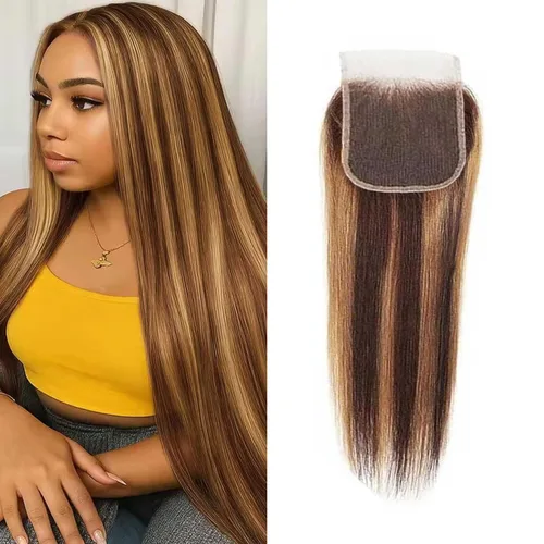 Miniatura 35 de Cierre de encaje transparente de 6 x 6 pulgadas, cierre de cabello humano real, 6 x 6 pulgadas, prearrancado con cabello de bebé, línea capilar