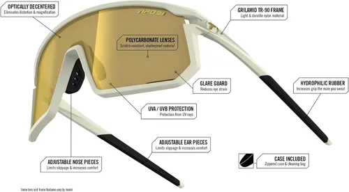 Miniatura 4 de Tifosi Moab Gafas de Ciclismo - Ideales para Ciclismo (Gravel, MTB y Carretera), Béisbol y Pickleball - Lente de Policarbonato Resistente a