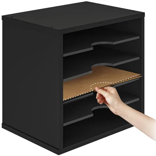 Miniatura 6 de Ballucci Organizador de archivos, clasificador de papel, estantes ajustables de 5 niveles, organizador de escritorio de oficina, 13 5/8 x 9 1/4 x 12
