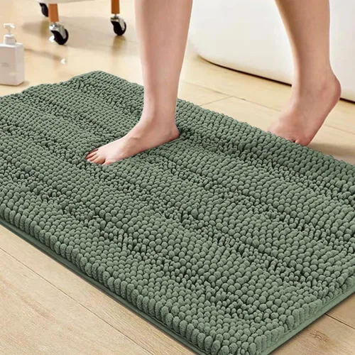 Miniatura 56 de Turquoize Alfombras de Baño de Chenilla Peludas Alfombra de Baño Antideslizante Gruesas Alfombras Peludas para Baño Chenilla Juego de Alfombra