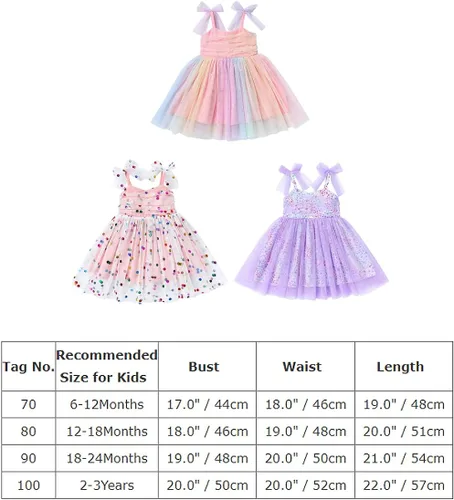 Miniatura 7 de Vestido tutú de verano para niñas pequeñas, sin espalda, vestido de princesa para fiesta de cumpleaños, lentejuelas con volantes, tul con lazo