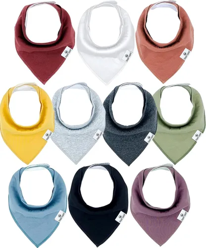 Miniatura 28 de DiaperSquad's 100% Organic Cotton Baby Drool Bibs, Super Absorbent & Adjustable Baby Bibs for Drooling and Teething Neutro