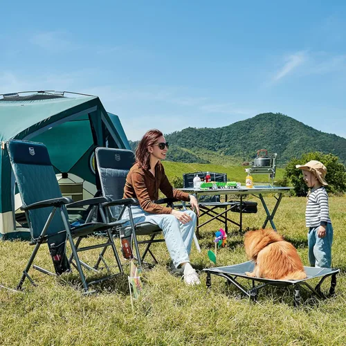 Miniatura 2 de Timber Ridge Silla mecedora ajustable de 3 niveles, respaldo alto acolchado ergonómico, soporta 300 libras, balancín estable antipunta, reposabrazos