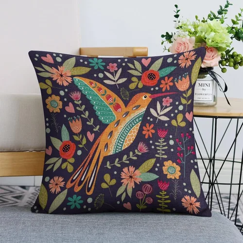 Miniatura 7 de Funda de almohada de lino con diseño de faisán dorado de 18 x 18 pulgadas, funda de cojín decorativa de doble cara para sofá, cama, silla y automóvil