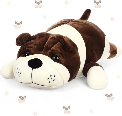 Miniatura 9 de Peluche suave para perros de 17.7 pulgadas, almohada de peluche abrazable para regalo de cumpleaños de niños, juguete grande para cachorros