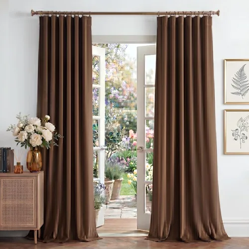 Miniatura 19 de NICETOWN Cortinas de terciopelo blanco marfil de 10 pies de largo para techos altos, cortinas extralargas con aislamiento térmico para ventanas