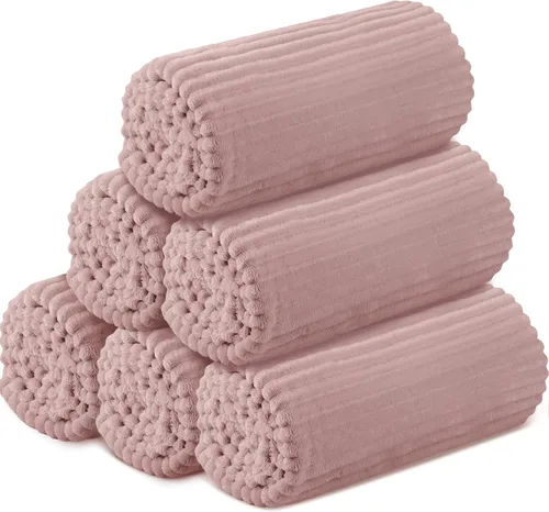 Miniatura 46 de Buryeah 6 Piezas Manta de Franela a Granel 50 x 60 pulgadas Manta para Pijamadas Boda al Aire Libre Manta Ligera, Certificado Oeko-tex Standard 100