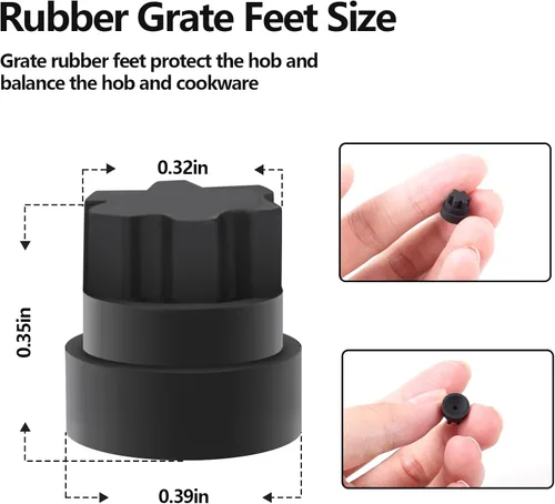 Miniatura 4 de Pieza de patas de rejilla de goma, repuesto para estufa Thermador Bosch, compatible con número de pieza 00618112, 00637940, 1999626, 617174, 618112