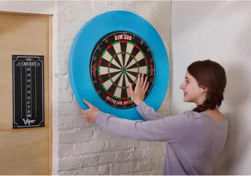 Miniatura 2 de Viper by GLD Products Guardian Dartboard Surround Sisal/Bristle - Protector de pared de diana con punta de acero Azul pastel