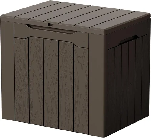 Miniatura 31 de Devoko 29 Gallon Waterproof Outdoor Storage Box Resin Deck Box Lockable and UV Resistant for Patio Furniture, Garden Tools (Black, 29 Gallon)