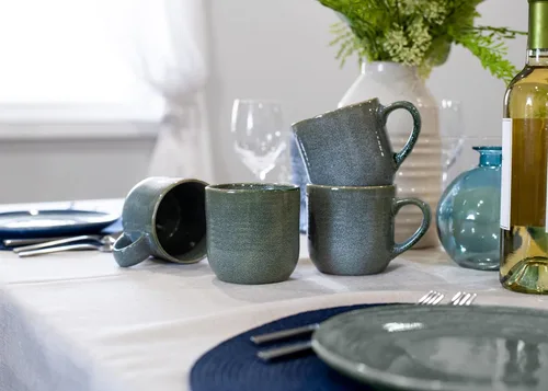 Miniatura 6 de Elanze Designs - Taza de café de cerámica con esmalte reactivo brillante de gran tamaño de 17 onzas líquidas para uso diario en la cocina, grado