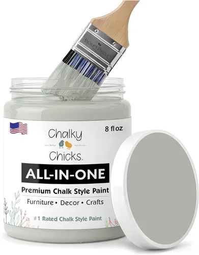 Miniatura 48 de Chalky Chicks - Pintura mate a la tiza, no requiere lijado, 4 onzas líquidas, color gris oscuro (Gun Metal Gray), para muebles, pintura sin Gris