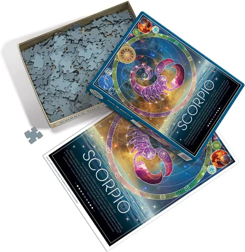 Miniatura 3 de Cobble Hill - Rompecabezas del zodiaco de 500 piezas, Escorpio, póster de muestra incluido