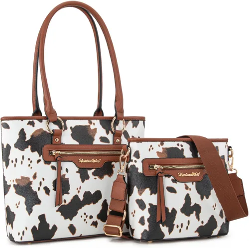 Miniatura 8 de Montana West 2 piezas de conjuntos de bolsos para mujer, grandes bolsos de mano, lindos bolsos cruzados