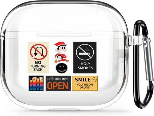 Miniatura 11 de Funda transparente para AirPods de 2ª generación de 1ª generación, diseño de gatito kawaii para mujeres, hombres y niños, funda de carga de TPU