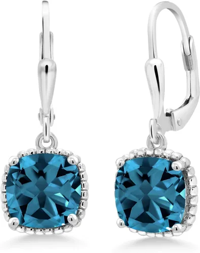 Miniatura 48 de Gem Stone King Aretes colgantes de plata de ley 925 de 0.315 pulgadas para mujer