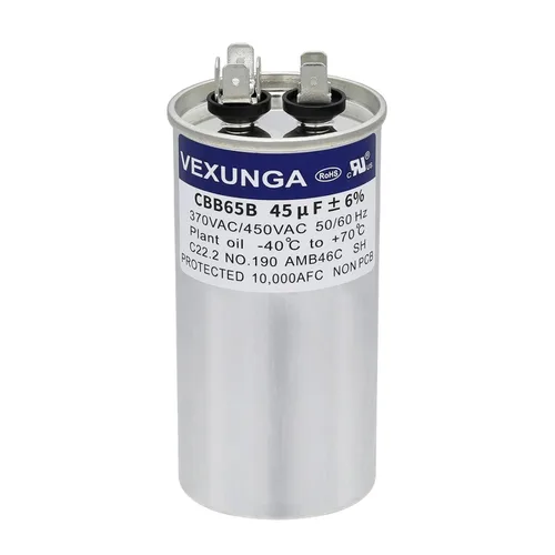 Miniatura 65 de VEXUNGA - 25/5 uF 25+5 MFD 370V o 440V Condensadores redondos de arranque dual 25 5 uF 370 440 Volt VAC CBB65 Condensadores para acondicionador