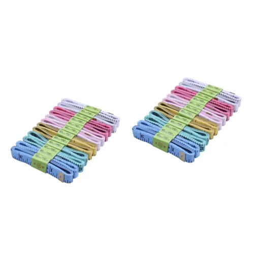 Miniatura 10 de NUOBESTY Sets m Cinta métrica a medida Cinta métrica retráctil de plástico flexible para coser manualidades y uso escolar Resistente a la sal ácida