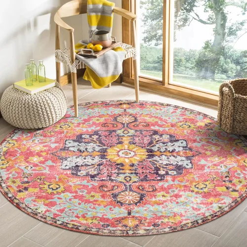 Miniatura 46 de Lahome Alfombra bohemia con medallón floral, 4 x 6 pies, color verde azulado, suave, lavable, antideslizante, apta para mascotas, alfombra