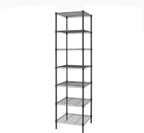 Miniatura 7 de Finnhomy, estantería con 5 estantes de alambre de acero, ajustable, estantería para almacenamiento inteligente, de metal, para salas o espacios