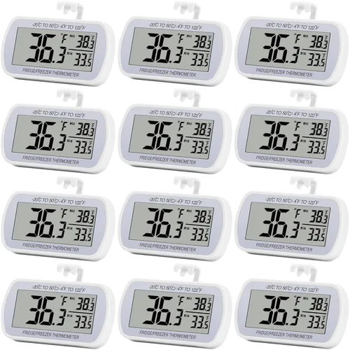 Miniatura 7 de Termómetro de refrigerador digital, termómetro para frigorífico y congelador, termómetro para habitación, resistente al agua, pantalla LCD grande