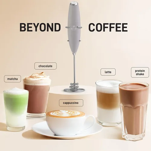 Miniatura 332 de Zulay Milk Boss Espumador de leche potente manual, hace espuma para latte, batidor para mezclar bebidas, café, miniespumador para capuchino, frappé