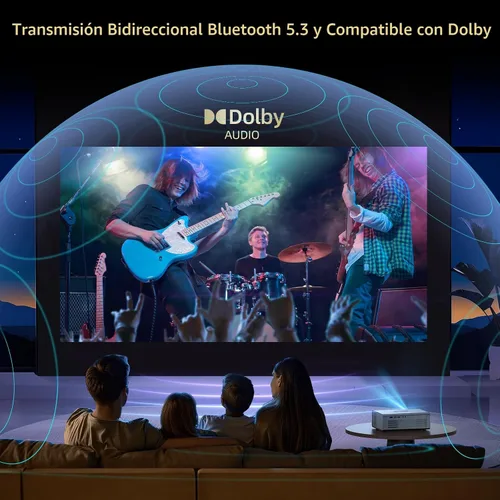 Miniatura 3 de [Compatible con Netflix y Dolby Audio] Proyector inteligente con WiFi6 y Bluetooth5.3, enfoque eléctrico y corrección automática keystone