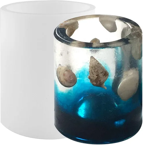 Molde de silicona epoxi grande para moldeo de resina, cemento, yeso, chocolate, galletas, dulces, hielo, bricolaje, cilindro, 4.4 x 3 pulgadas