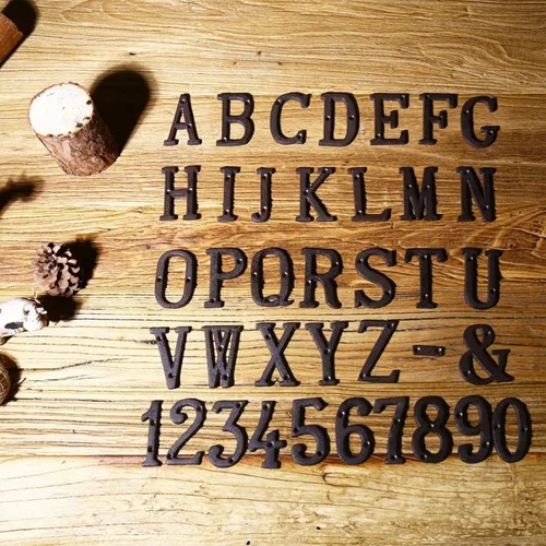 Miniatura 7 de Número de dirección de 3 pulgadas, números de casa para exterior, decoración de buzón de puerta de jardín de metal de hierro fundido con tornillos, 0