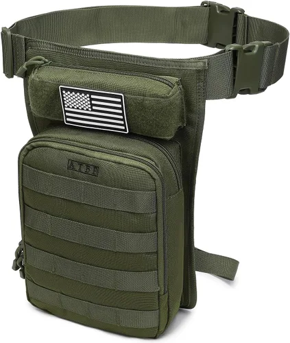 Miniatura 2 de Bolsa Táctica de Motocicleta para Pierna con Funda de Muslo y Holster para Pistola de Hombres para Caza y Tiro al Blanco con Almacenamiento