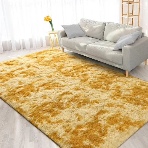 Miniatura 154 de FlyDOIT Alfombras Grandes para Sala de Estar, 5x8 Pies Alfombra Shaggy Teñida con Tie-Dye Gris Oscuro, Alfombras Mullidas Tipo Manta, Alfombras