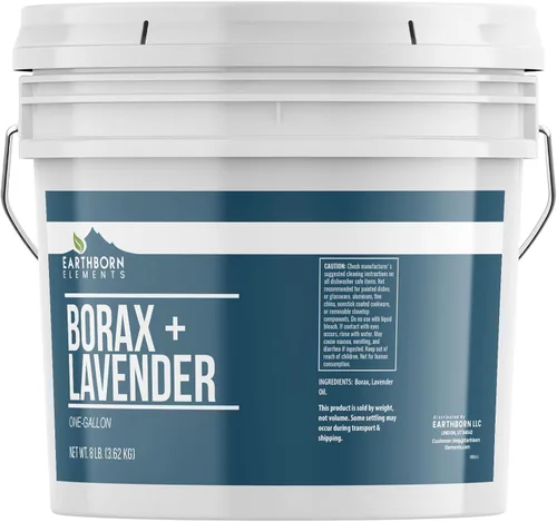 Earthborn Elements Borax con aceite esencial de lavanda, balde de 1 galón, aroma ligero y refrescante, aditivo para lavandería