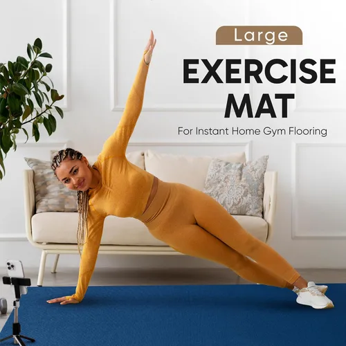 Miniatura 9 de Gorilla Mats Alfombrilla de ejercicio grande de alta calidad, de 6 x 4 x 1/4 pulgadas, ultra duradera, antideslizante, tapete de entrenamiento