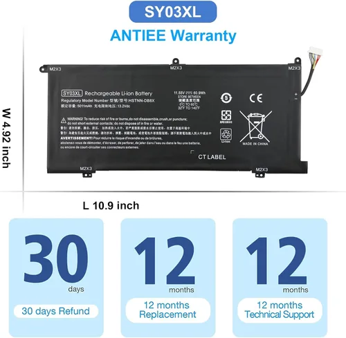 Miniatura 7 de ANTIEE SY03XL - Batería para portátil HP Chromebook X360 14 G1 14-DA 14-DA0011DX 14-DA0500ND 14-DA0021NR Chromebook 15-DE 15-DE0010NR 15-DE0021CL