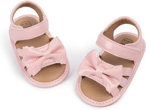 Miniatura 161 de Meckior Sandalias de verano con punta abierta y suave de piel sintética para bebés y niñas pequeñas