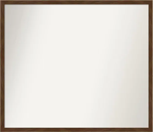 Miniatura 8 de Amanti Art Espejo de pared personalizado no biselado (23 x 25 pulgadas), marco estrecho marrón Carlisle, varios tamaños personalizados, espejo