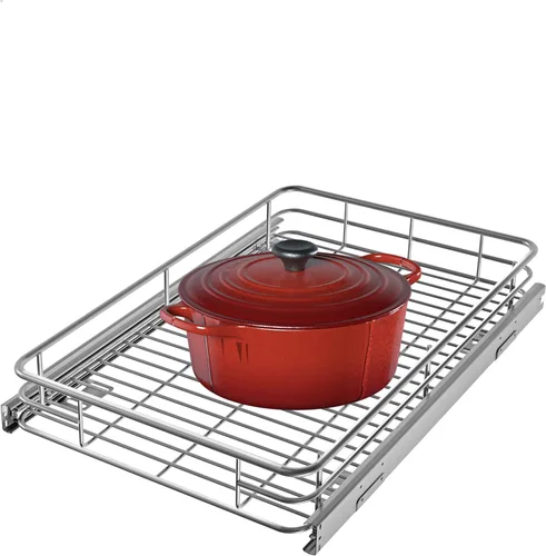 Miniatura 13 de JOWBOOW Organizador de gabinete extraíble (20" An x 21" Pr), Estantes extraíbles para gabinetes de cocina, Cajones deslizables de metal resistente