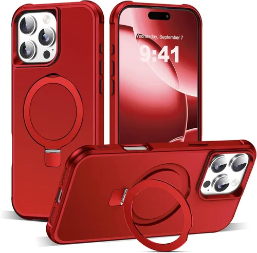 Miniatura 134 de SKYLMW – Funda compatible con iPhone 12 Pro Max y iPhone 13 Pro Max con soporte magnético invisible tipo anillo, fundas translúcidas para teléfonos